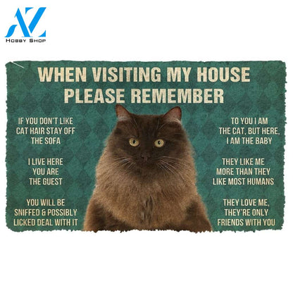 Gearhumans GearHuman 3D Please Remember Persian Cat House Rules Doormat