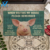 Gearhumans Gearhuman 3D Please Remember Pigs House Rule Custom Doormat