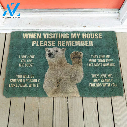 Gearhumans Gearhuman 3D Please Remember Polar Bears House Rule Custom Doormat