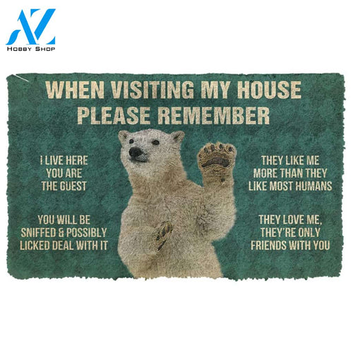 Gearhumans Gearhuman 3D Please Remember Polar Bears House Rule Custom Doormat