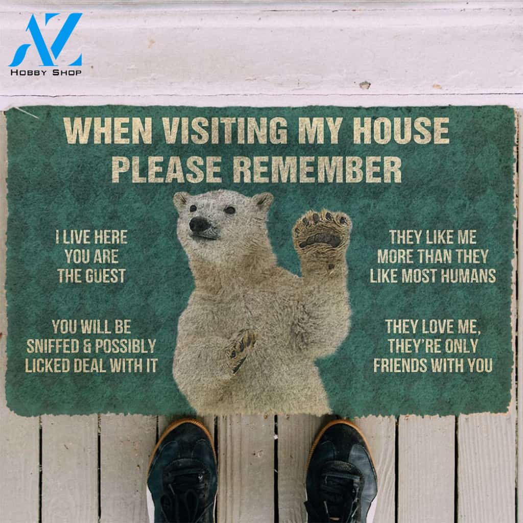 Gearhumans Gearhuman 3D Please Remember Polar Bears House Rule Custom Doormat