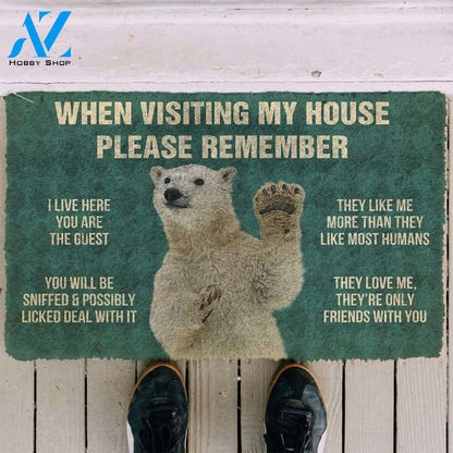 Gearhumans Gearhuman 3D Please Remember Polar Bears House Rule Custom Doormat