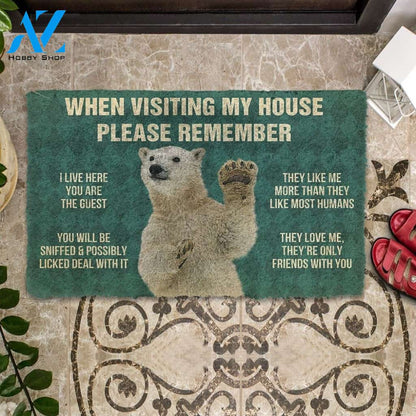 Gearhumans Gearhuman 3D Please Remember Polar Bears House Rule Custom Doormat