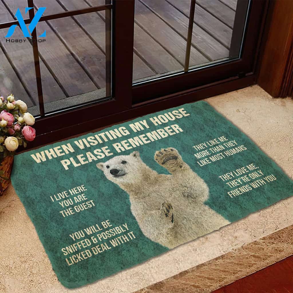 Gearhumans Gearhuman 3D Please Remember Polar Bears House Rule Custom Doormat