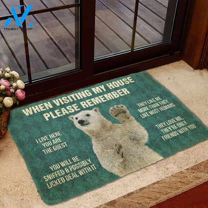 Gearhumans Gearhuman 3D Please Remember Polar Bears House Rule Custom Doormat