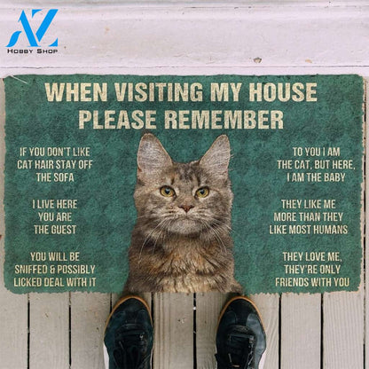 Gearhumans GearHuman 3D Please Remember Polydactyl Cat House Rules Doormat