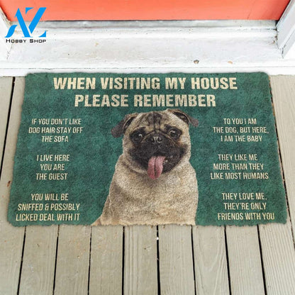 Gearhumans GearHuman 3D Please Remember Pug Dog's House Rules Doormat