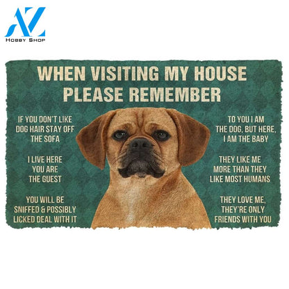 Gearhumans GearHuman 3D Please Remember Puggle Dogs House Rules Doormat