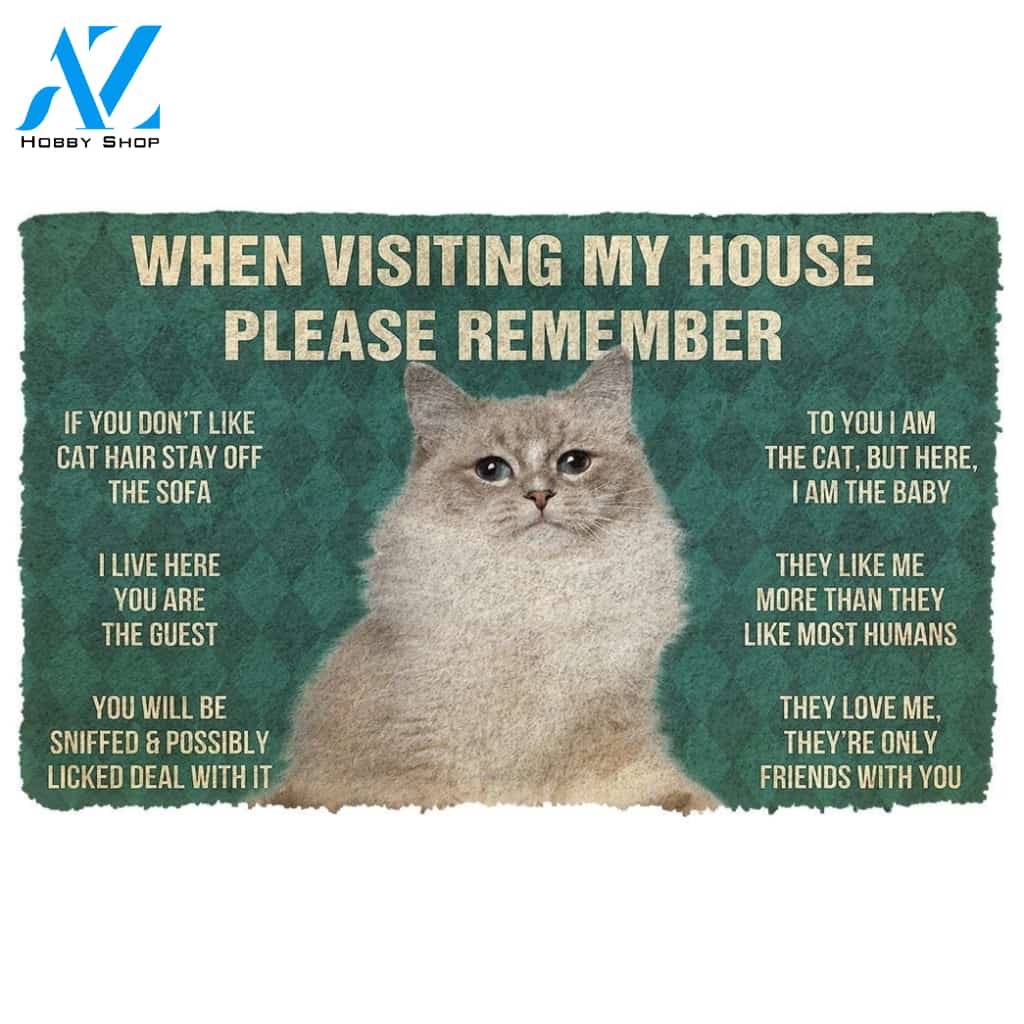 Gearhumans GearHuman 3D Please Remember Ragdoll Cat House Rules Doormat