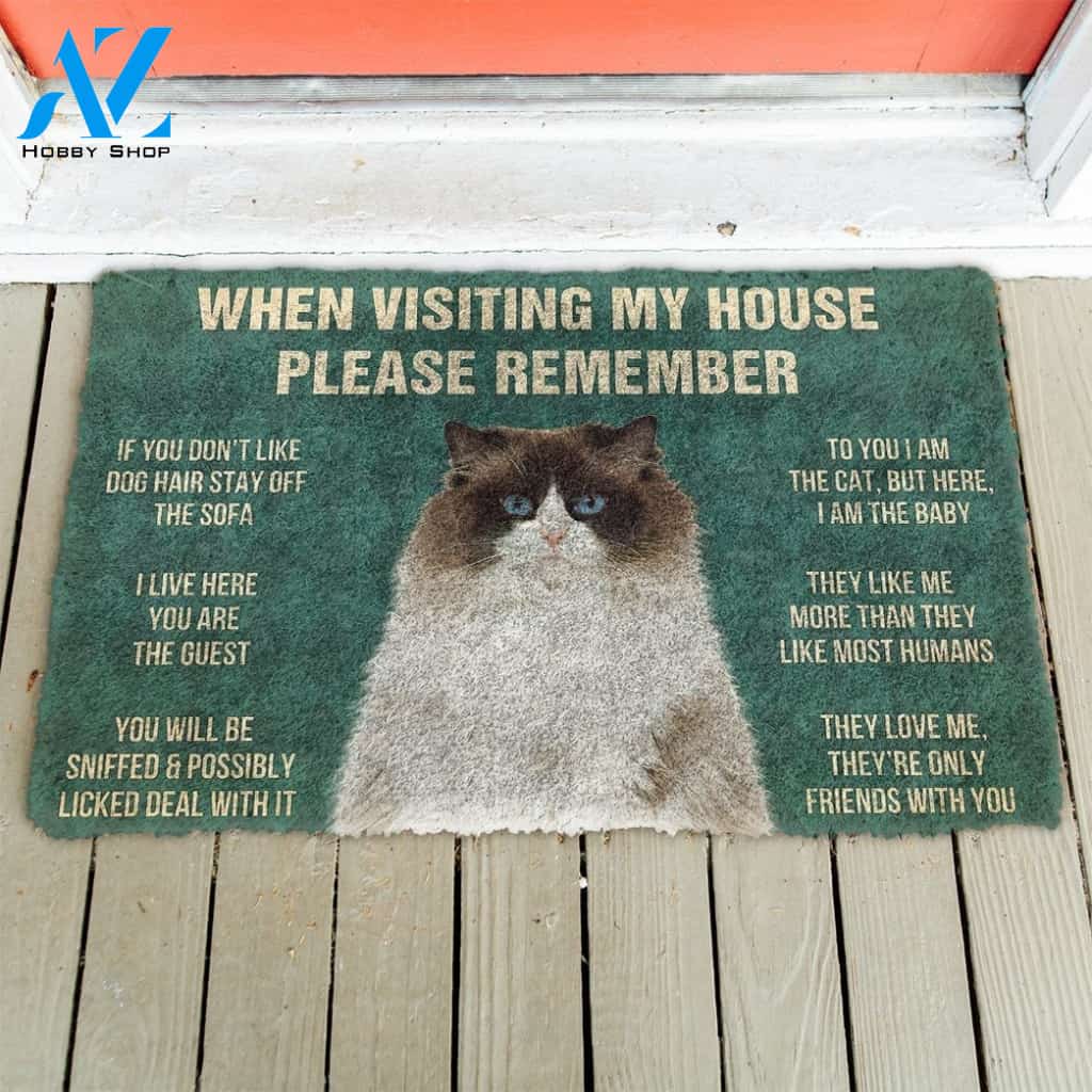 Gearhumans GearHuman 3D Please Remember Ragdoll Cats House Rules Doormat