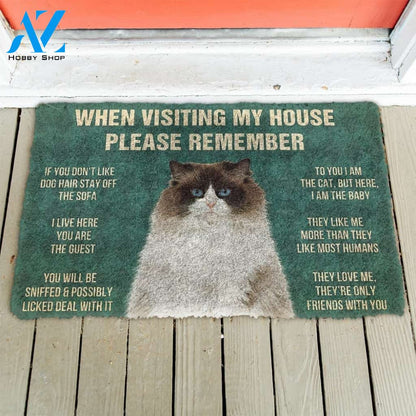Gearhumans GearHuman 3D Please Remember Ragdoll Cats House Rules Doormat