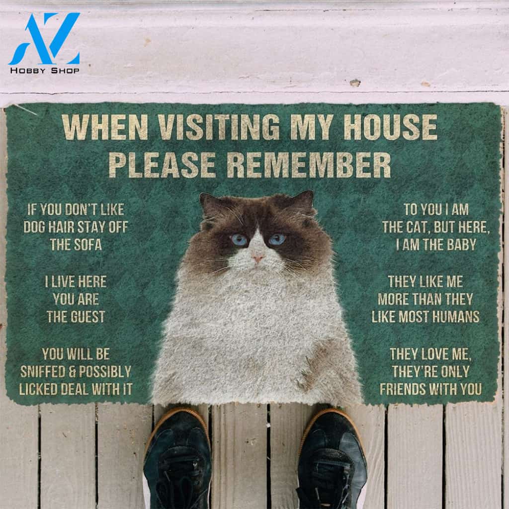 Gearhumans GearHuman 3D Please Remember Ragdoll Cats House Rules Doormat
