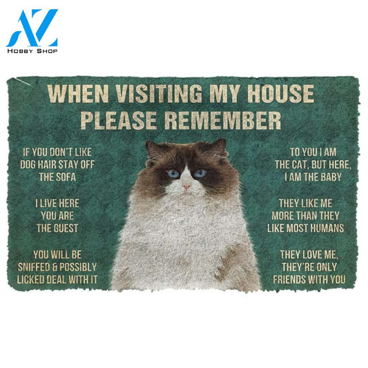 Gearhumans GearHuman 3D Please Remember Ragdoll Cats House Rules Doormat