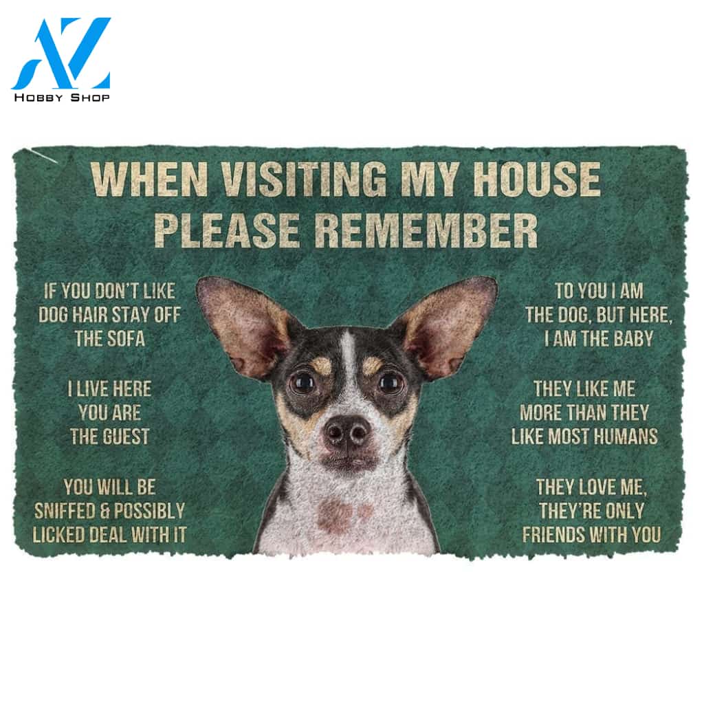 Gearhumans GearHuman 3D Please Remember Rat Terrier Dogs House Rules Doormat