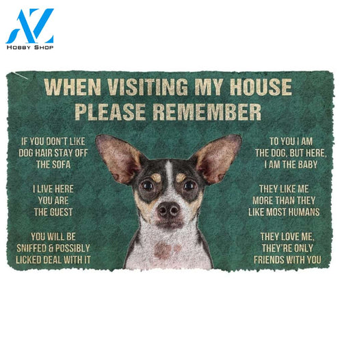 Gearhumans GearHuman 3D Please Remember Rat Terrier Dogs House Rules Doormat