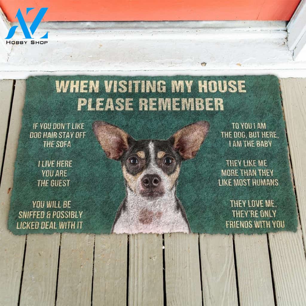 Gearhumans GearHuman 3D Please Remember Rat Terrier Dogs House Rules Doormat