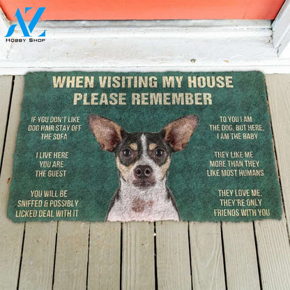 Gearhumans GearHuman 3D Please Remember Rat Terrier Dogs House Rules Doormat