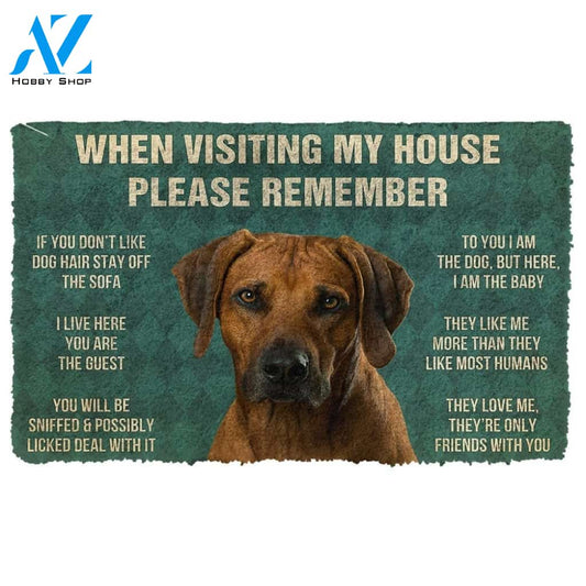 Gearhumans GearHuman 3D Please Remember Rhodesian Ridgeback Dogs House Rules Doormat