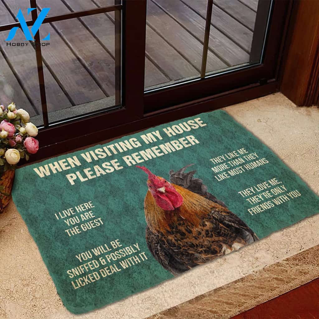 Gearhumans Gearhuman 3D Please Remember Roosters House Rule Custom Doormat