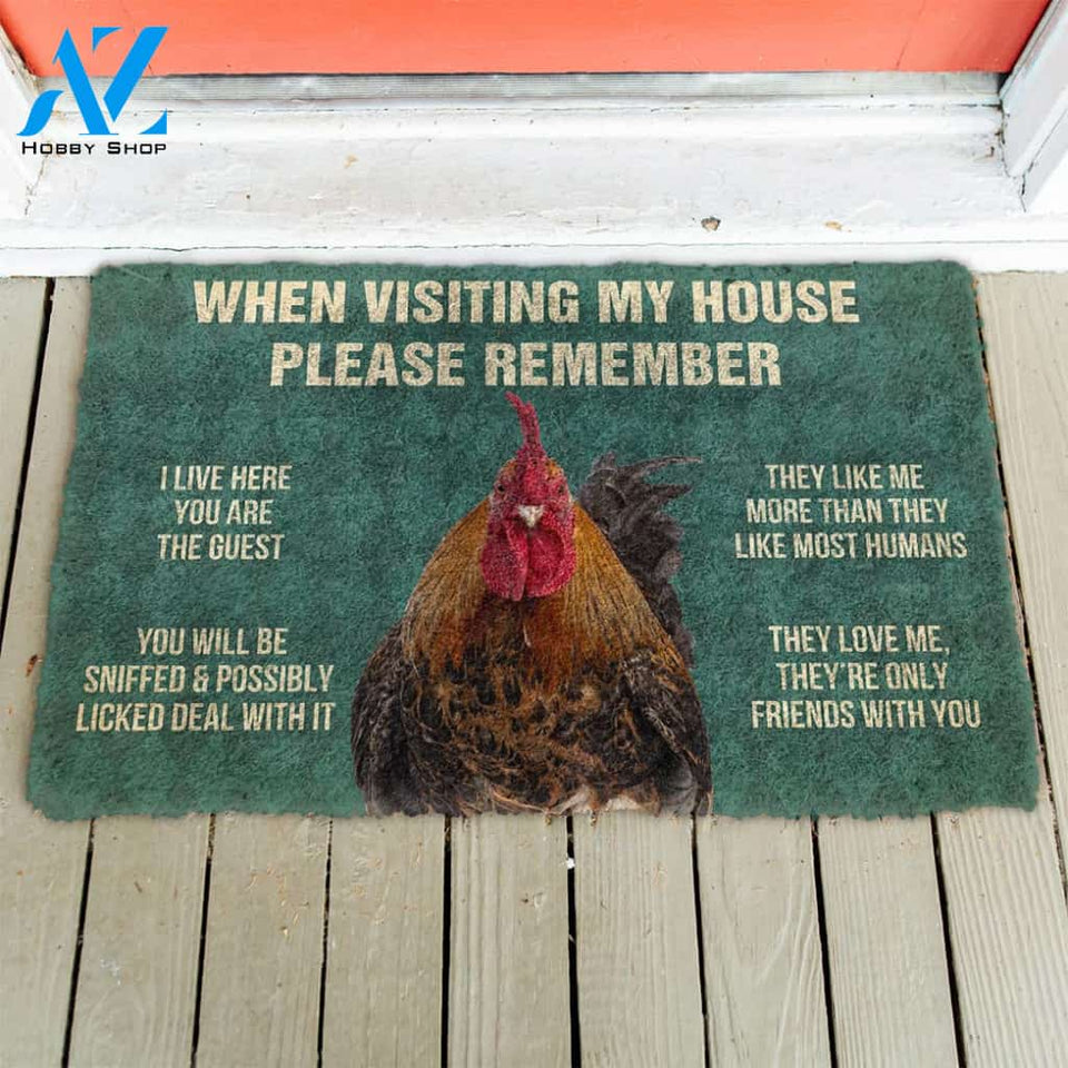 Gearhumans Gearhuman 3D Please Remember Roosters House Rule Custom Doormat