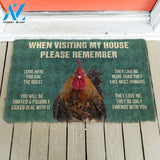 Gearhumans Gearhuman 3D Please Remember Roosters House Rule Custom Doormat