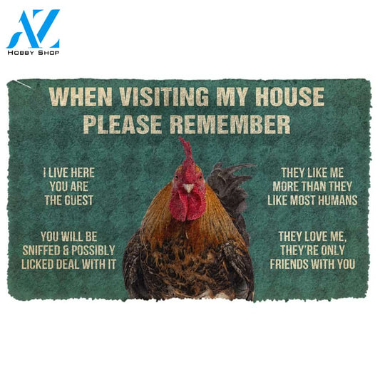 Gearhumans Gearhuman 3D Please Remember Roosters House Rule Custom Doormat
