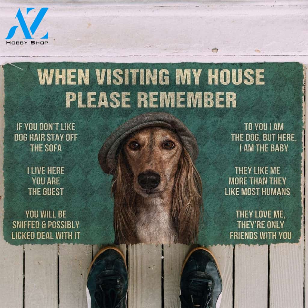Gearhumans GearHuman 3D Please Remember Saluki Dogs House Rules Doormat