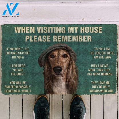 Gearhumans GearHuman 3D Please Remember Saluki Dogs House Rules Doormat