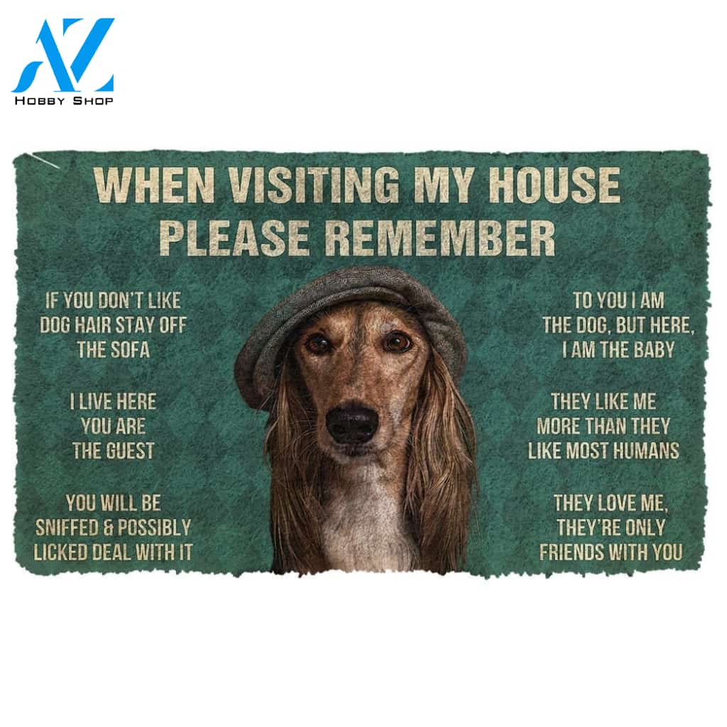 Gearhumans GearHuman 3D Please Remember Saluki Dogs House Rules Doormat