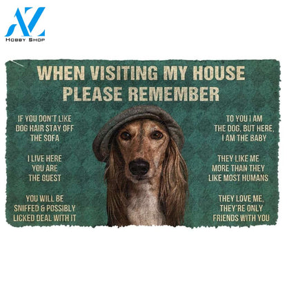 Gearhumans GearHuman 3D Please Remember Saluki Dogs House Rules Doormat