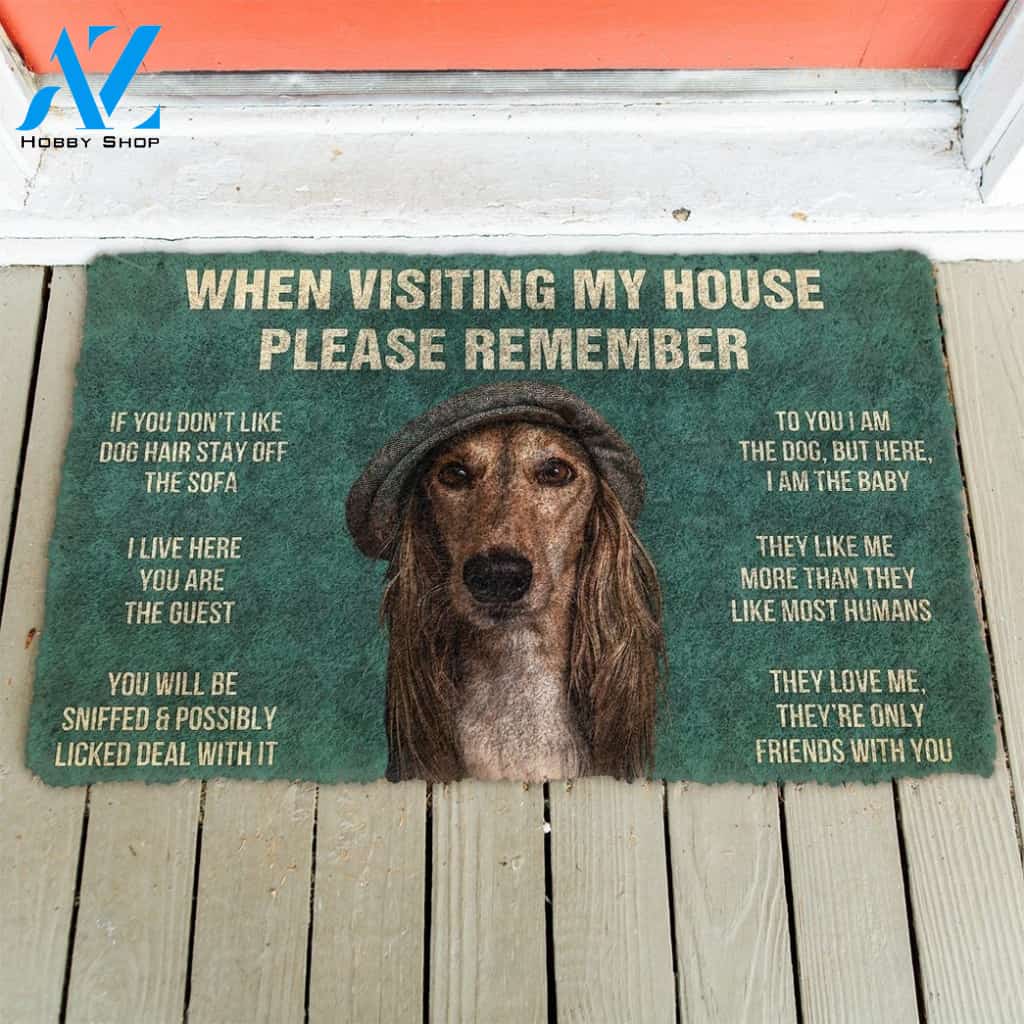 Gearhumans GearHuman 3D Please Remember Saluki Dogs House Rules Doormat