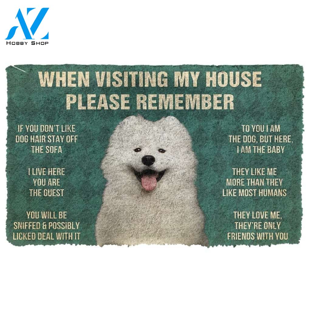 Gearhumans Gearhuman 3D Please Remember Samoyed House Rules Custom Doormat