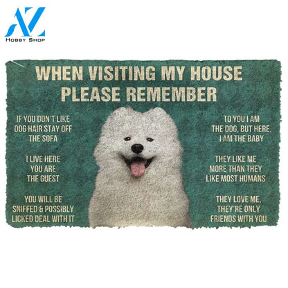 Gearhumans Gearhuman 3D Please Remember Samoyed House Rules Custom Doormat