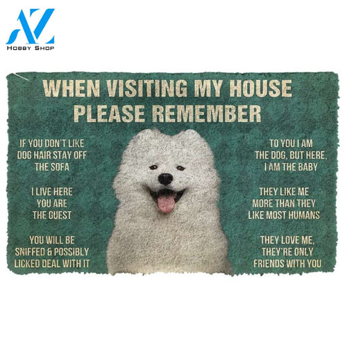 Gearhumans Gearhuman 3D Please Remember Samoyed House Rules Custom Doormat