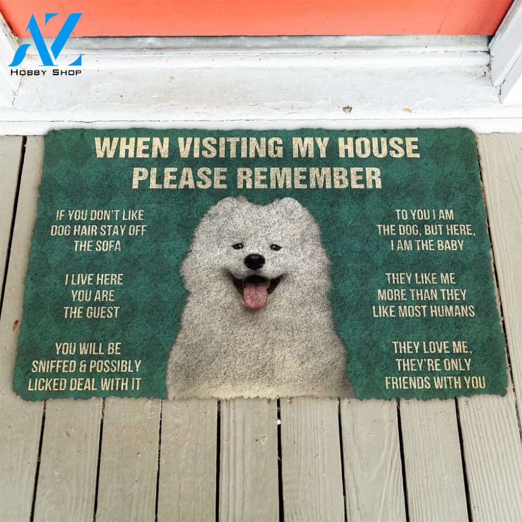 Gearhumans Gearhuman 3D Please Remember Samoyed House Rules Custom Doormat