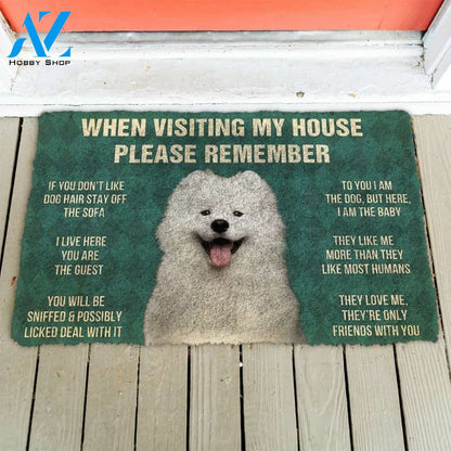 Gearhumans Gearhuman 3D Please Remember Samoyed House Rules Custom Doormat