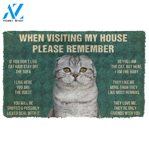 Gearhumans GearHuman 3D Please Remember Scottish Fold Cats House Rules Doormat
