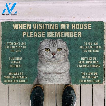 Gearhumans GearHuman 3D Please Remember Scottish Fold Cats House Rules Doormat