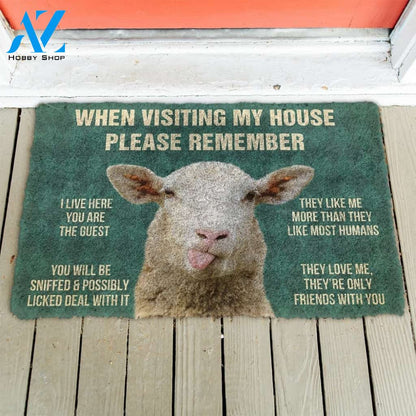 Gearhumans Gearhuman 3D Please Remember Sheeps House Rule Custom Doormat