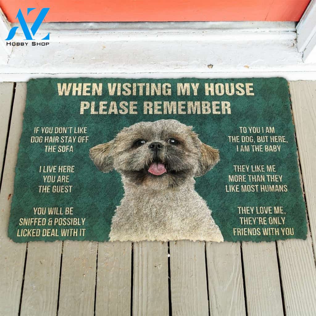 Gearhumans Gearhuman 3D Please Remember Shih Tzu House Rules Custom Doormat