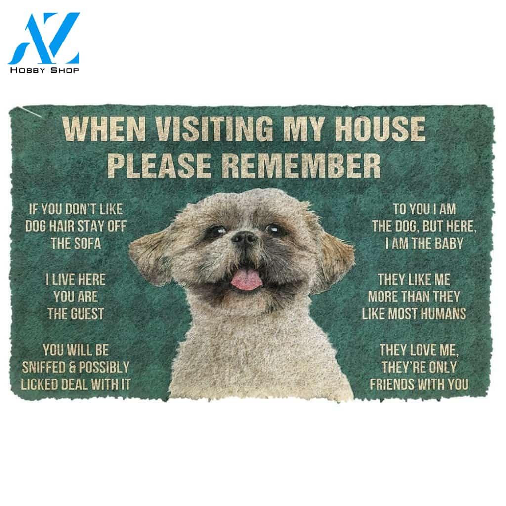 Gearhumans Gearhuman 3D Please Remember Shih Tzu House Rules Custom Doormat