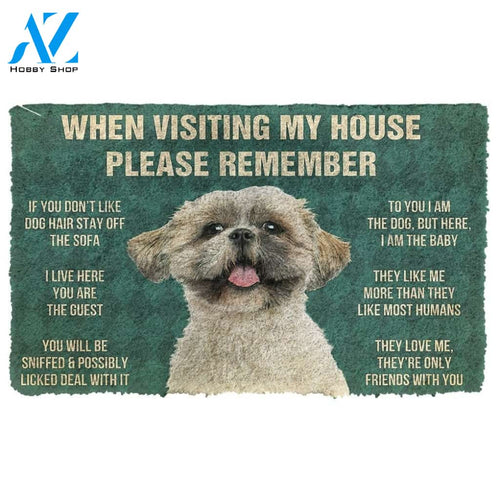 Gearhumans Gearhuman 3D Please Remember Shih Tzu House Rules Custom Doormat