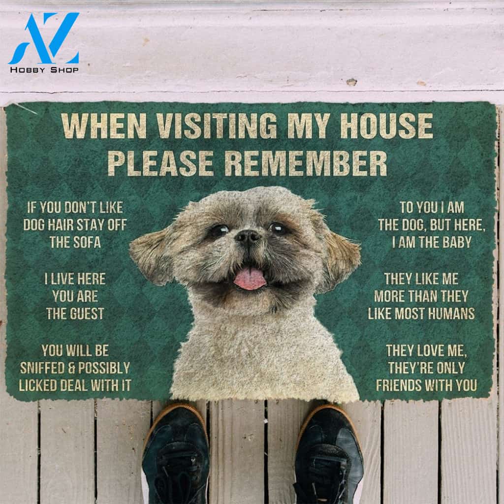 Gearhumans Gearhuman 3D Please Remember Shih Tzu House Rules Custom Doormat