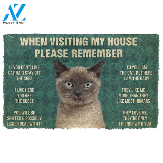 Gearhumans GearHuman 3D Please Remember Siamese Cat House Rules Doormat