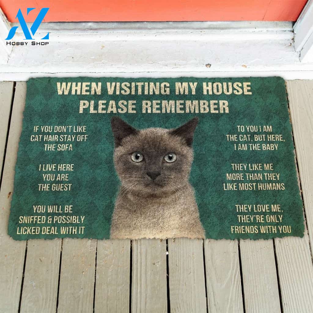 PLEASE REMEMBER SIAMESE CAT HOUSE RULES DOORMAT Warm House Gift Welcome Mat Birthday Gift Funny Gift Gift For SIAMESE CAT Lover