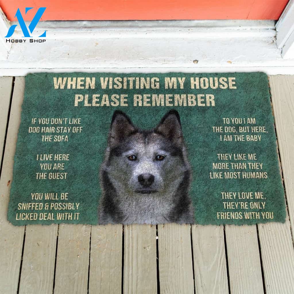 Gearhumans GearHuman 3D Please Remember Siberian Husky Dogs House Rules Doormat