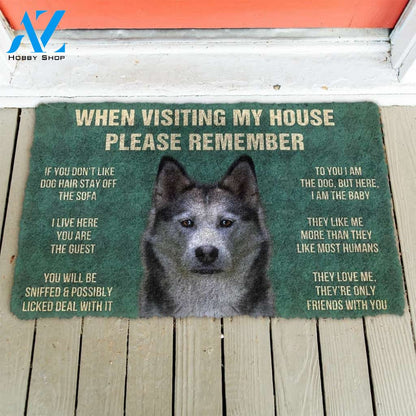 Gearhumans GearHuman 3D Please Remember Siberian Husky Dogs House Rules Doormat