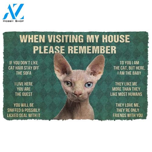 Gearhumans GearHuman 3D Please Remember Sphynx Cat House Rules Doormat