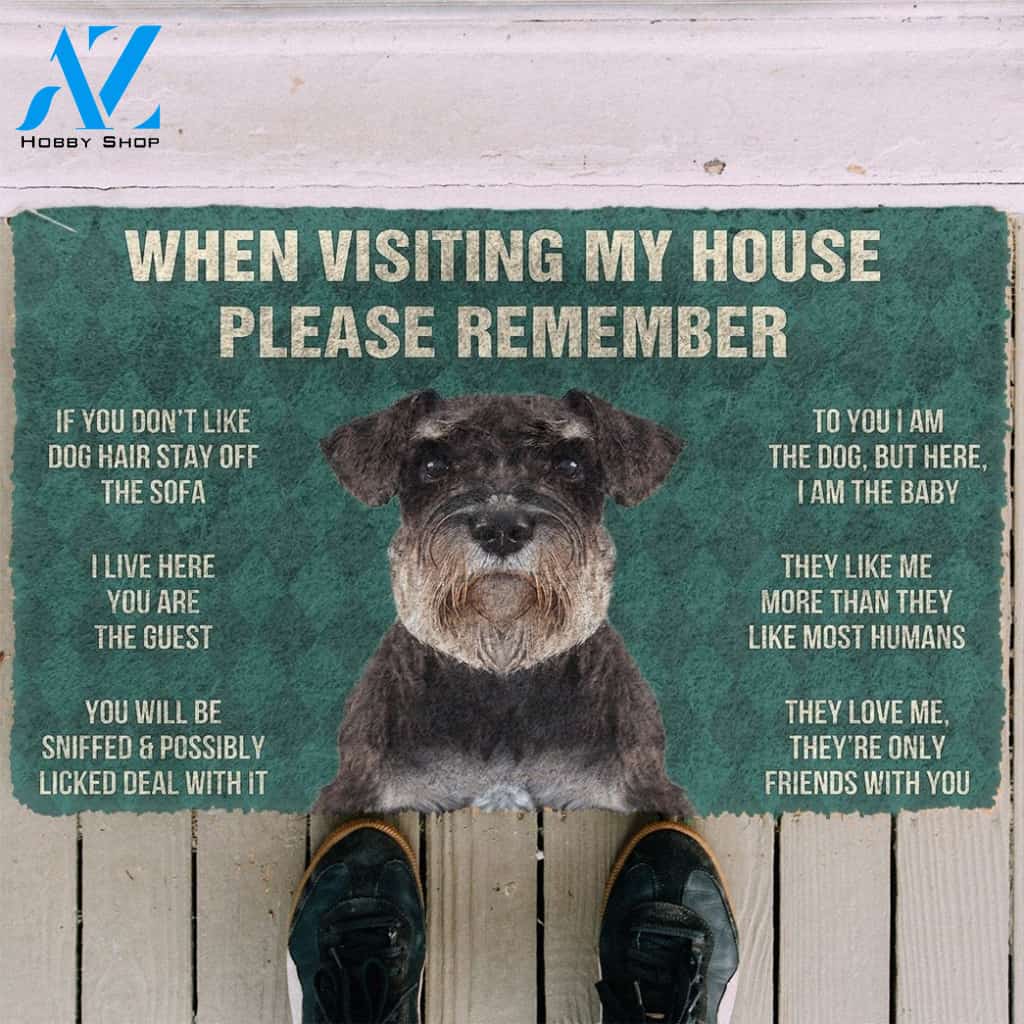 Gearhumans GearHuman 3D Please Remember Standard Schnauzer Dogs House Rules Doormat