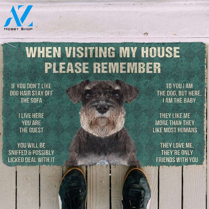 Gearhumans GearHuman 3D Please Remember Standard Schnauzer Dogs House Rules Doormat